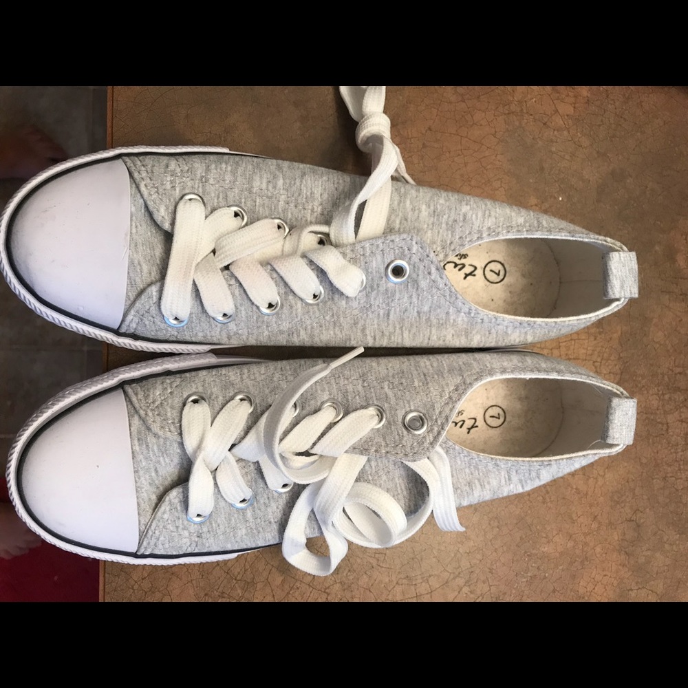 Grey Ladies slip on Twisted tennis shoes